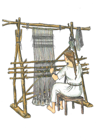 Tkaní na jednoduchém tkalcovském stavu