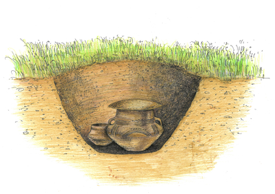 Rekonstrukce žárového hrobu kultury lužických popelnicových polí