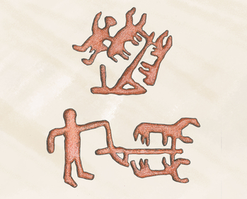 Vyobrazení skalní rytiny orby